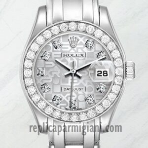 Rolex Pearlmaster Ladies 80299-0073 29mm Silver Jubilee Dial Bracelet